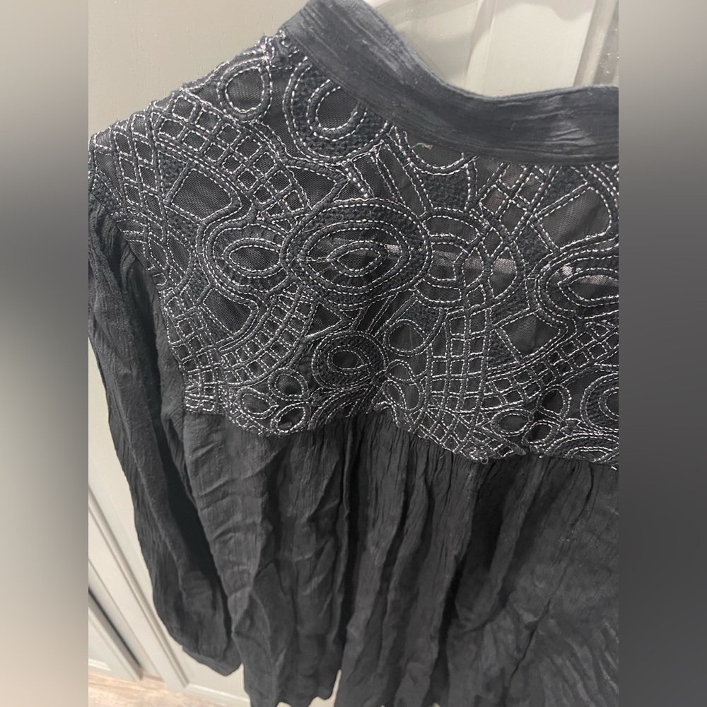 Free People Canton Rose Metallic Lace Blouse - Picture 9 of 9
